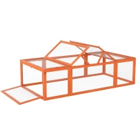 PawHut Jaula para Conejos Grande Casa para Animales Pequeños Conejera Exterior de Madera 180x90x48 cm Natural(m-10)