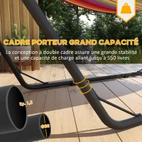 Outsunny Support de Hamac pour 2 Personnes, Cadre de Hamac en Métal Portable et Réglable, pour Hamacs de 2,75 à 4,3m, Noir(m-4)