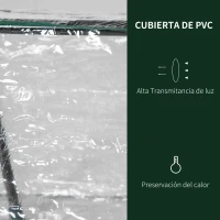 Outsunny Estufa 119x60x60cm Estufa de Jardim com 2 Janelas Enroláveis para Cultivo de Plantas Verduras Flores Transparente(m-8)