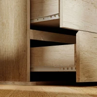 HOMCOM Cómoda de 4 Gavetas para Quarto Moderna Design sem Puxadores para Sala de Jantar Entrada 60x40x80 cm Madeira(m-9)