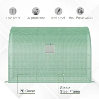 Szklarnia z półkami, oknami, stalowa, odporna na zimę(m-6)