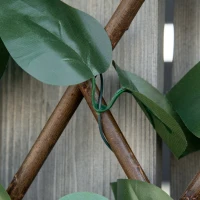 Outsunny Lot de 4 Haies Artificielles de Lierre Extensible, Feuilles Murale Brise-vue en Polyester Osier, 200 x 100 cm, Vert(m-7)