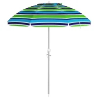 Outsunny Parasol Plażowy Ø178 cm UV40+ Wiatroodporny Stabilny Regulowany z Nachyleniem Wentylacją Torbą Wielokolorowy(m-10)