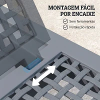 Outsunny Espreguiçadeira Reclinável de Jardim Exterior com Encosto Ajustável em 4 Posições e Estrutura de PP 191x55x35,5 cm Cinzento Escuro(m-6)