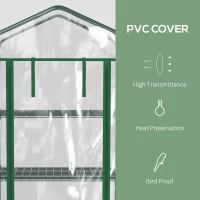 Szklarnia foliowa z regałem, roleta, łatwy montaż, 3 poziomy(m-4)