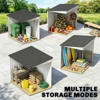 Outsunny Metall Gerätehaus 2,81m² 154x206,5x181 cm Geräteschuppen mit Pultdach Fundament(m-9)