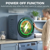 HOMCOM Uscător cu evacuare compact, uscător electric 1000 W 5 Kg, 5 moduri de uscare, cuvă din oțel inoxidabil, albastru(m-4)