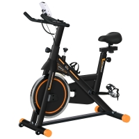 HOMCOM Vélo d'appartement pour la maison vélo de fitness d'intérieur silencieux résistance réglable acier 103 x 48 x 115cm noir