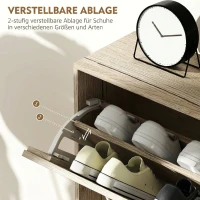 HOMCOM Zapatero Estrecho con 3 Puertas Abatibles Zapatero Entrada Recibidor Estantes Ajustables para 12 Pares de Zapatos Roble(m-5)