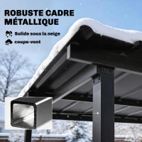 Outsunny Abri pour Barbecue avec Toit en Métal Galvanisé et Étagères Latérales, 271 x 182 x 229 cm, Noir(m-5)