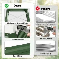 Outsunny Raised Beds for Garden, Galvanised Steel Outdoor Planters with Multi-reinforced Rods, 180 x 90 x 59 cm, Green(m-5)