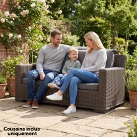 Outsunny Ensemble de 4 coussins pour salon de jardin 2 pour assise 56x52x7cm 2 pour dossier 56x45x17cm gris foncé(m-8)