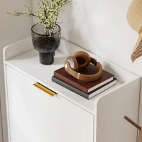 HOMCOM Schuhschrank für 12 Paar, schmaler Schuhschrank mit 2 Kippfächern, verstellbare Einlegeböden, weiß(m-5)