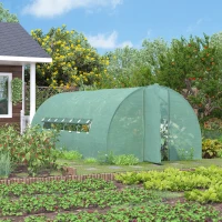 Outsunny Serre de Jardin Tunnel en Métal Vert 6X3X2M(m-10)