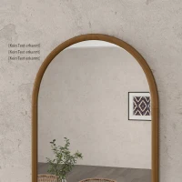 HOMCOM Espelho de Parede 65x110 cm com Moldura de Madeira em Forma de Janela Espelho Decorativo para Sala Quarto Castanho Escuro(m-8)