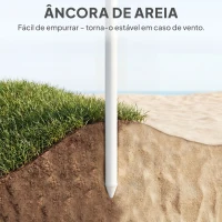 Outsunny Chapéu de Sol de Praia com Franjas Ø180 cm Altura Ajustável Inclinação Ancoragem na Areia e Bolsa de Transporte UPF30+ Verde(m-7)