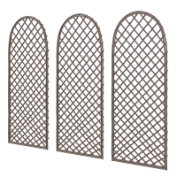 Outsunny Lot de 3 Treillis de jardin en osier tissé Panneau Arc pour Plantes grimpantes 43 x 2 x 112 cm, effet bois naturel