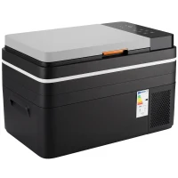 Outsunny Glacière Électrique Voiture 30L, Contrôle via Application, Modes MAX & ECO, 12V/240V, -20 à 20 °C, 62,3x37,8x37cm, Noir(m-12)