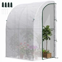 Outsunny Serra da Giardino con Copertura in PE anti UV, Serra per Piante e Fiori Compatta con Porta Avvolgibile, 143x118x212cm(m-11)