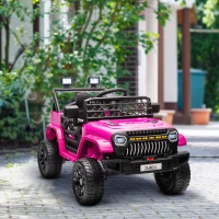 AIYAPLAY Voiture électrique enfant 4x4 télécommande 2,4Ghz, 2 moteurs 12 V, vitesse réglable, musique, klaxon, lumières LED, noir(m-10)