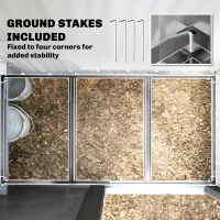 Outsunny Gartenschuppen, Outdoor-Geräteschuppen aus Wellstahl, Wanddesign, verstellbare Regalböden, verschließbare Tür Dunkelgrau(m-8)