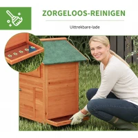 PawHut Kippenhok Kippenhuis van hout met nestkast 2 zitstokken loopplank venster waterdicht dak 113,5x67,5x95,5 cm Oranje(m-4)
