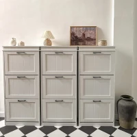 HOMCOM Three-Drawer Minimalistic Shoe Storage Cabinet, for 15 Shoes(m-9)