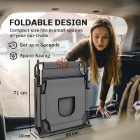 Outsunny Leżanka z otworem na twarz i poduszką, składana, z wodoodpornym pokrowcem, metalowa rama, ciemnoszara(m-7)