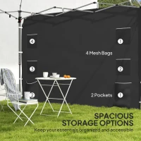 Outsunny 195 x 295cm Replacement Gazebo Sidewall - Black(m-6)