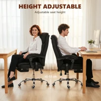 Vinsetto High Back Vibration Massage Office Chair with Footrest, Heated, Black(m-6)