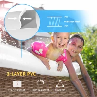 Outsunny Basen nadmuchiwany, dla 5 osób, szybki montaż, wytrzymały materiał, brązowy, Ø300 x 76W cm(m-5)