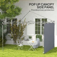 Outsunny 195 x 295cm Replacement Gazebo Sidewall - Grey(m-4)