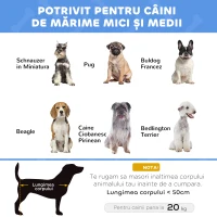 PawHut Pat Ridicat pentru Câini, Pat de Camping pentru Câini și Pisici cu Tetieră Reglabilă, Material Respirabil Texteline, pentru Interior și Exterior, 91x69x29 cm, Negru(m-4)