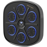 SPORTNOW Boxeo Pared Musical con 9 Modos de Velocidad Guantes Conexión Bluetooth Luces LED para Adultos y Niños en Casa Oficina