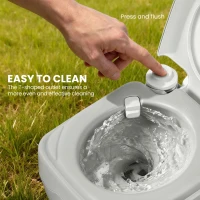 HOMCOM Przenośna toaleta kempingowa, maks. obciążenie 147 kg, 20L, do kempingu, wędrówek, podróży, wędkowania, 41,5 x 36,5 x 42 cm, szara(m-6)