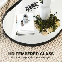 HOMCOM Wall Mirror, Bathroom Mirror with Elevated Aluminium Alloy Frame, 60 x 90 cm, Black(m-5)