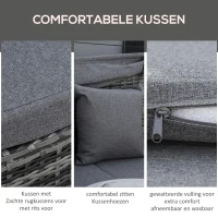 Outsunny rotan zonne-eiland 4-delig 230 cm x 145 cm x 80 cm(m-6)