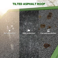 Outsunny Szafka Ogrodowa Drewniana z 3 Półkami, Zamykane Drzwi, Asfaltowy Dach, Wentylacja(m-6)