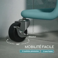 HOMCOM Chariot à 3 niveaux desserte avec 4 crochets et 3 boîtes suspendues amovibles pour 42 x 38 x 86,5 cm bleu-vert(m-5)