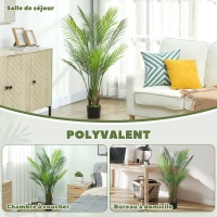 HOMCOM Plante artificielle intérieure 120 cm, palmier arbre artificiel avec pot en plastique et flocage, vert(m-5)