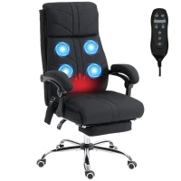 Vinsetto High Back Vibration Massage Office Chair with Footrest, Heated, Black(m-10)