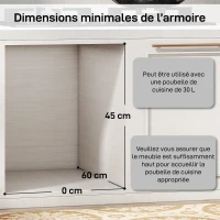 HOMCOM Poubelle cuisine coulissante 30L avec 2 compartiments, poubelle sous évier avec couvercle givré, 52x26x40,8cm, gris(m-6)