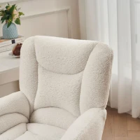 Teddy-Bürostuhl, höhenverstellbar, goldfarbene Metallbasis, 64 x 62 x 97 cm, Weiß(m-9)