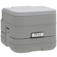 HOMCOM 10L Portable Travel Toilet Outdoor Camping Picnic with 2 Detachable Tanks & Push-button Operation, Grey(m-11)