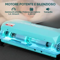 SPORTNOW Tapis Roulant Pieghevole 1-10 km/h con Controllo Gestuale e Inclinazione, Azzurro(m-5)