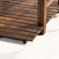 Outsuny tuinbrug houten brug houten voetbrug vijverbrug sierbrug met leuning tot 180 kg(m-12)