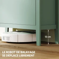 HOMCOM Meuble à chaussures 21 paires, armoire à chaussures avec 3 tiroirs rabattables, étagères amovibles et réglables, vert(m-6)