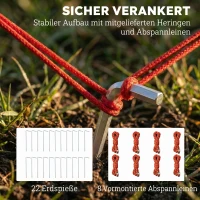 Outsunny Namiot tunelowy 4-osobowy, namiot rodzinny z kabiną sypialną i przedsionkiem, odpinana przegroda, okna, plandeka podłogowa, wysokość stojąca(m-9)