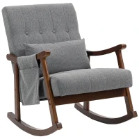 HOMCOM Wood Frame Rocking Accent Chair - Grey(m-11)