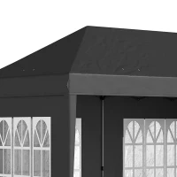 Outsunny Paviljoen ca. 3x6 m waterdicht pop-up opvouwbaar met 4 zijwanden, ramen, UV-bescherming, draagtas, Zwart(m-11)